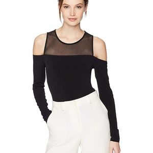 Cold Shoulder Mesh Bodysuit